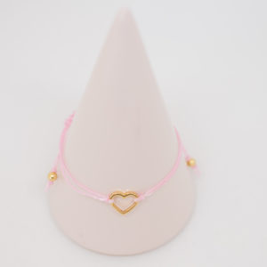 Textil Armband Herz Gold