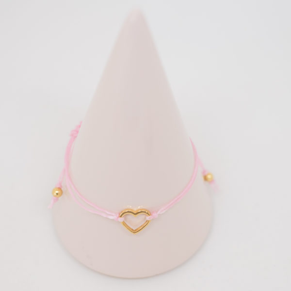 Textil Armband Herz Gold