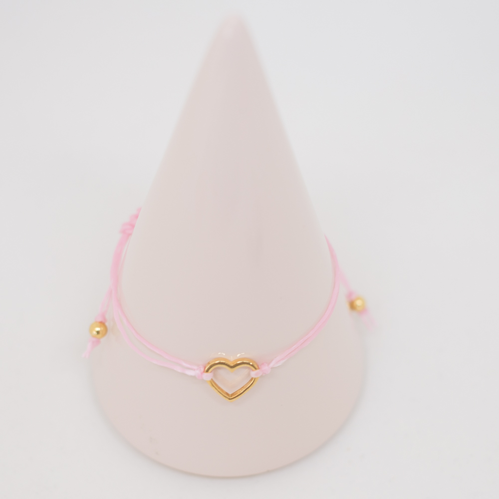 Textil Armband Herz Gold